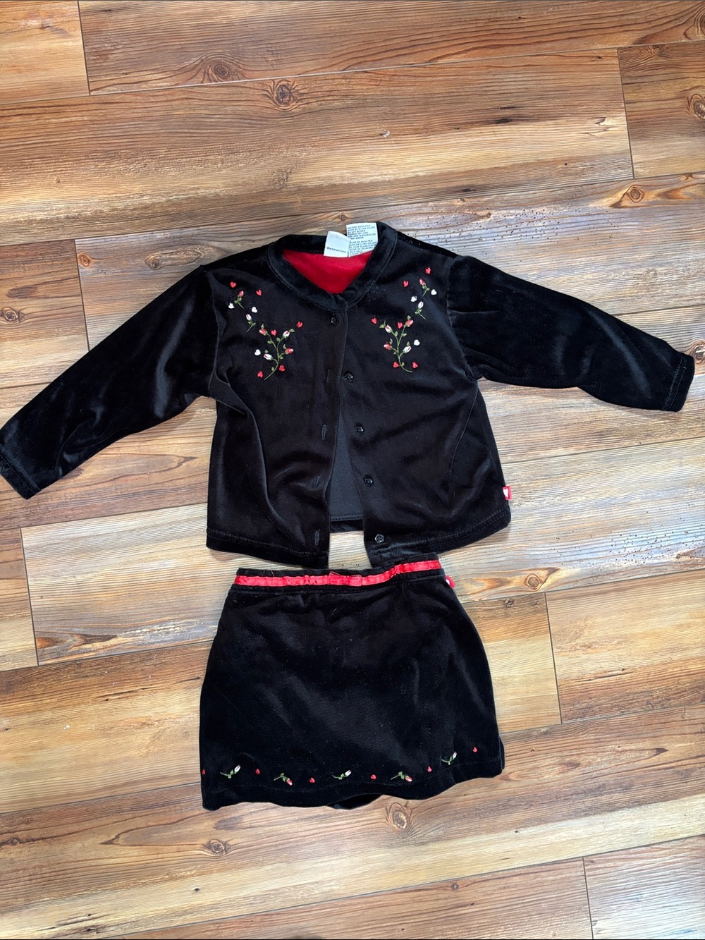 Girls Black Velvet vintage McKIDS set